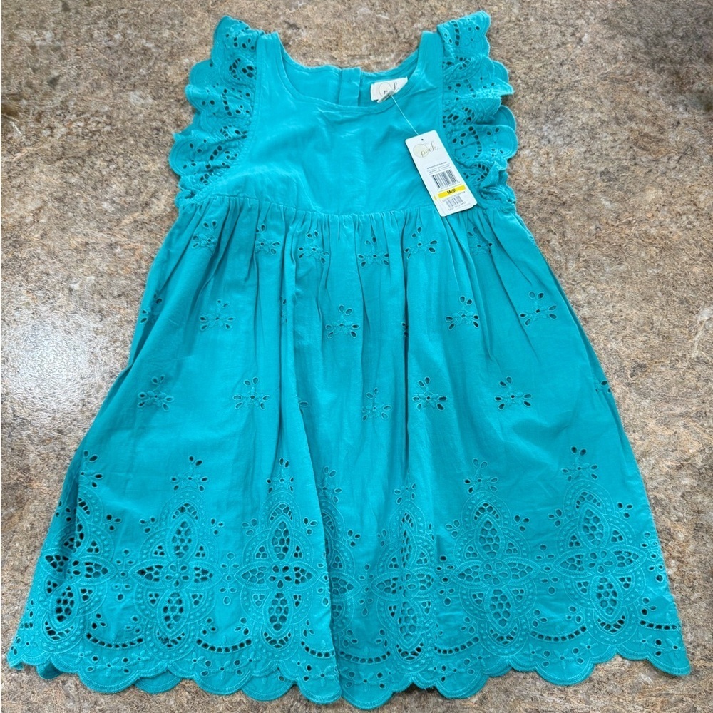 New Peek Girls Eyelet Dress Size M (8)
